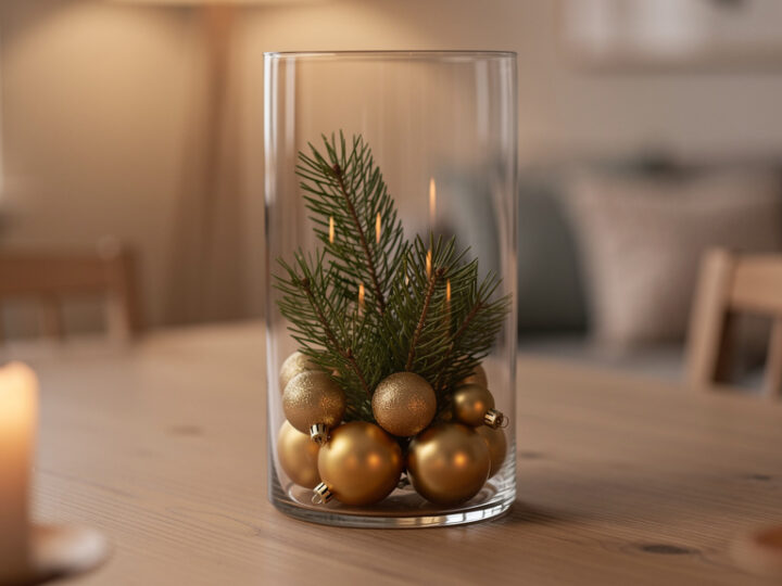Nowoczesne stroiki świąteczne w szkle – eleganckie inspiracje
