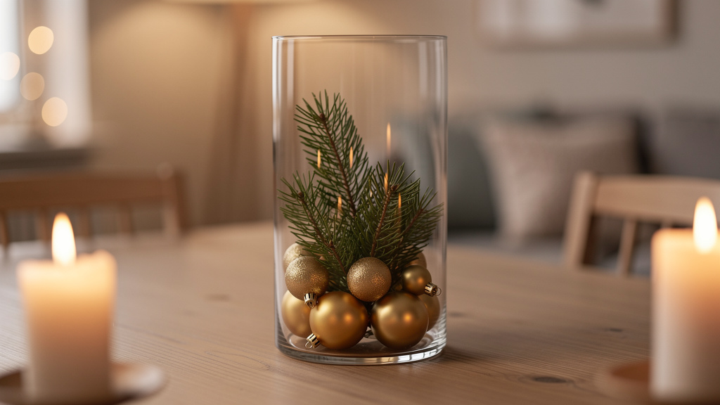 Nowoczesne stroiki świąteczne w szkle – eleganckie inspiracje